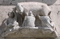 Judensau am Dom St. Peter in Regensburg (Juni 2004)